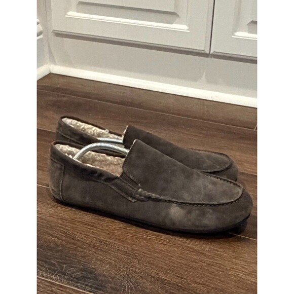 Vince Mens Suede Shearling Slippers Moccasins Size 10 Brown Lounge House Shoes main image 10